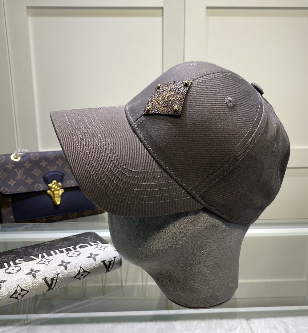 Louis Vuitton Embroidered Logo Baseball Cap Grey LV Cap