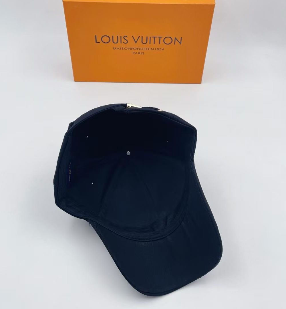 Louis Vuitton Embroidered Logo Baseball Cap Navy Blue LV Cap
