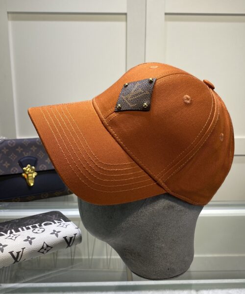 Louis Vuitton Embroidered Logo Baseball Cap Orange LV Cap