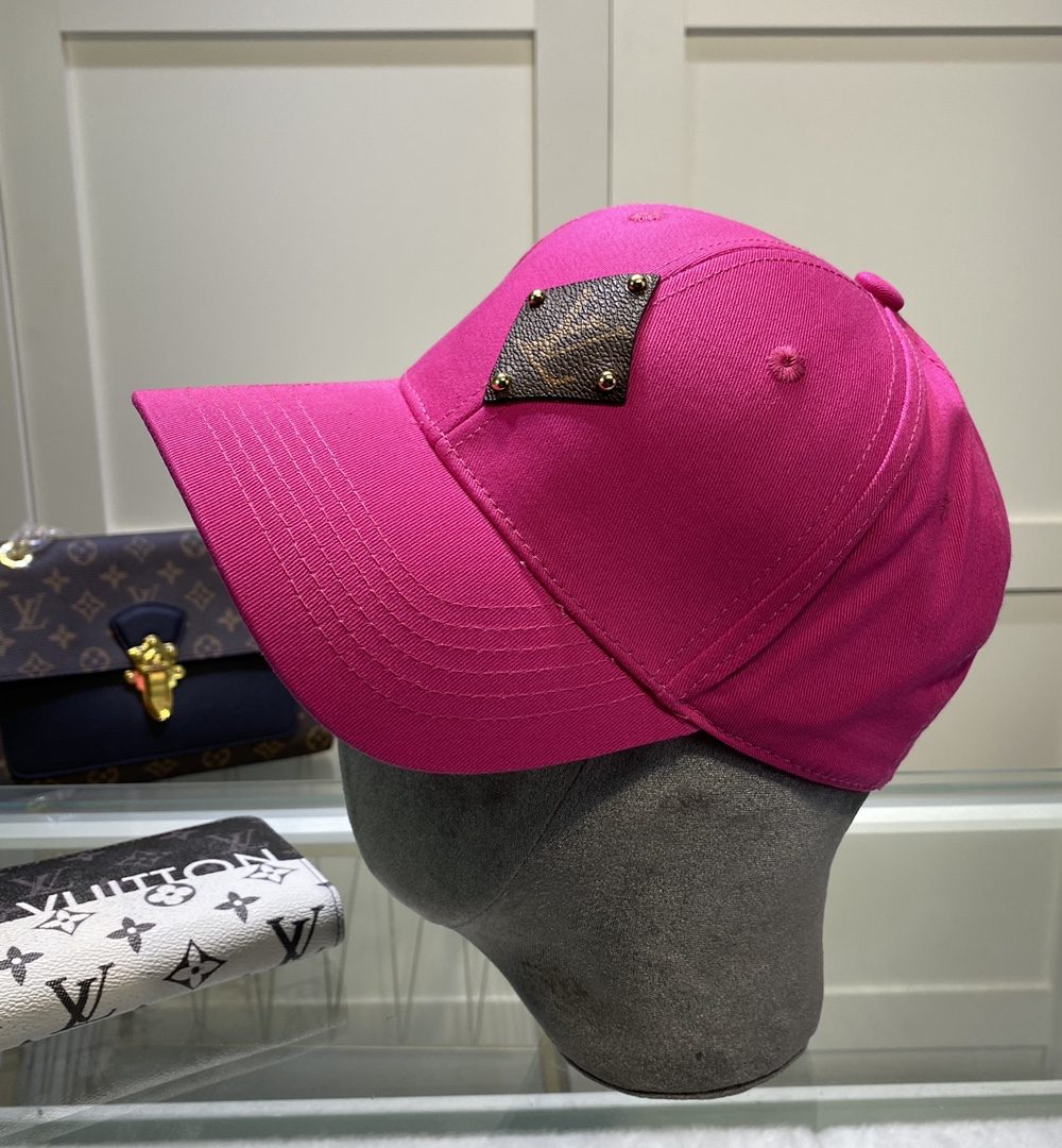 Louis Vuitton Embroidered Logo Baseball Cap Pink LV Cap