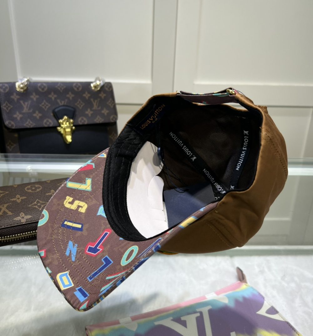 Louis Vuitton Embroidered Logo Baseball Cap Red LV Cap