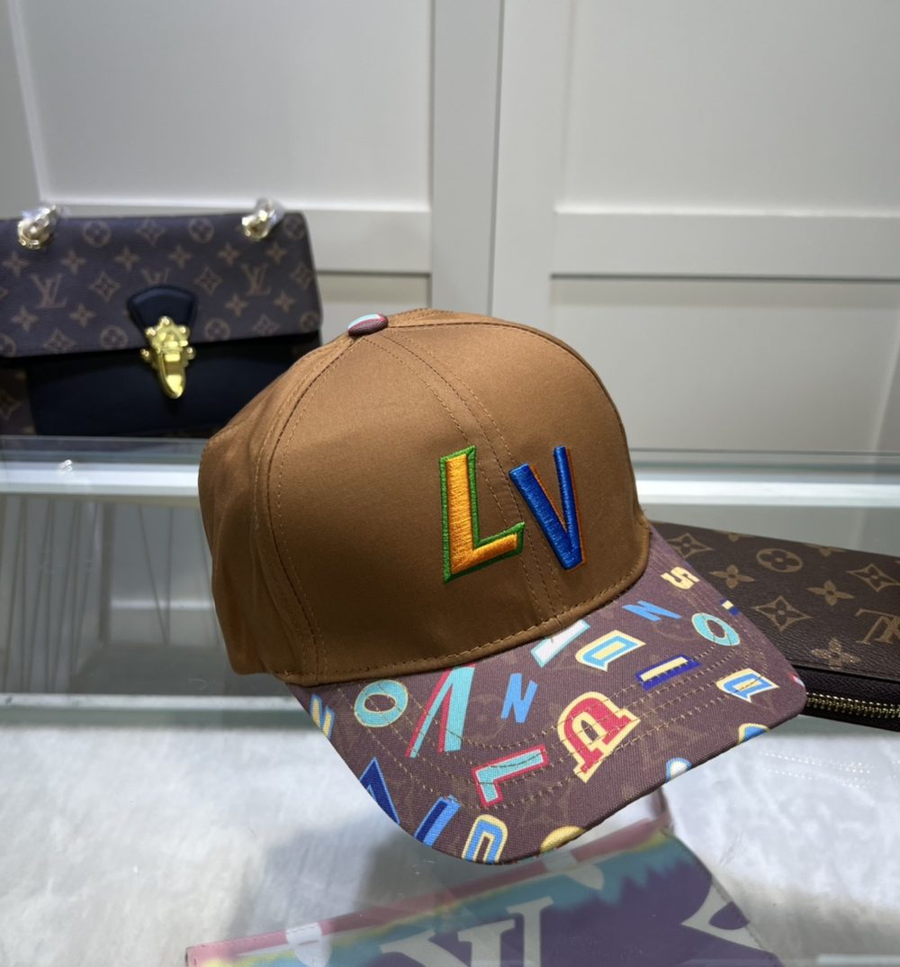 Louis Vuitton Embroidered Logo Baseball Cap Red LV Cap