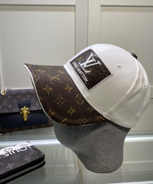 Louis Vuitton Embroidered Logo Baseball Cap White LV Cap