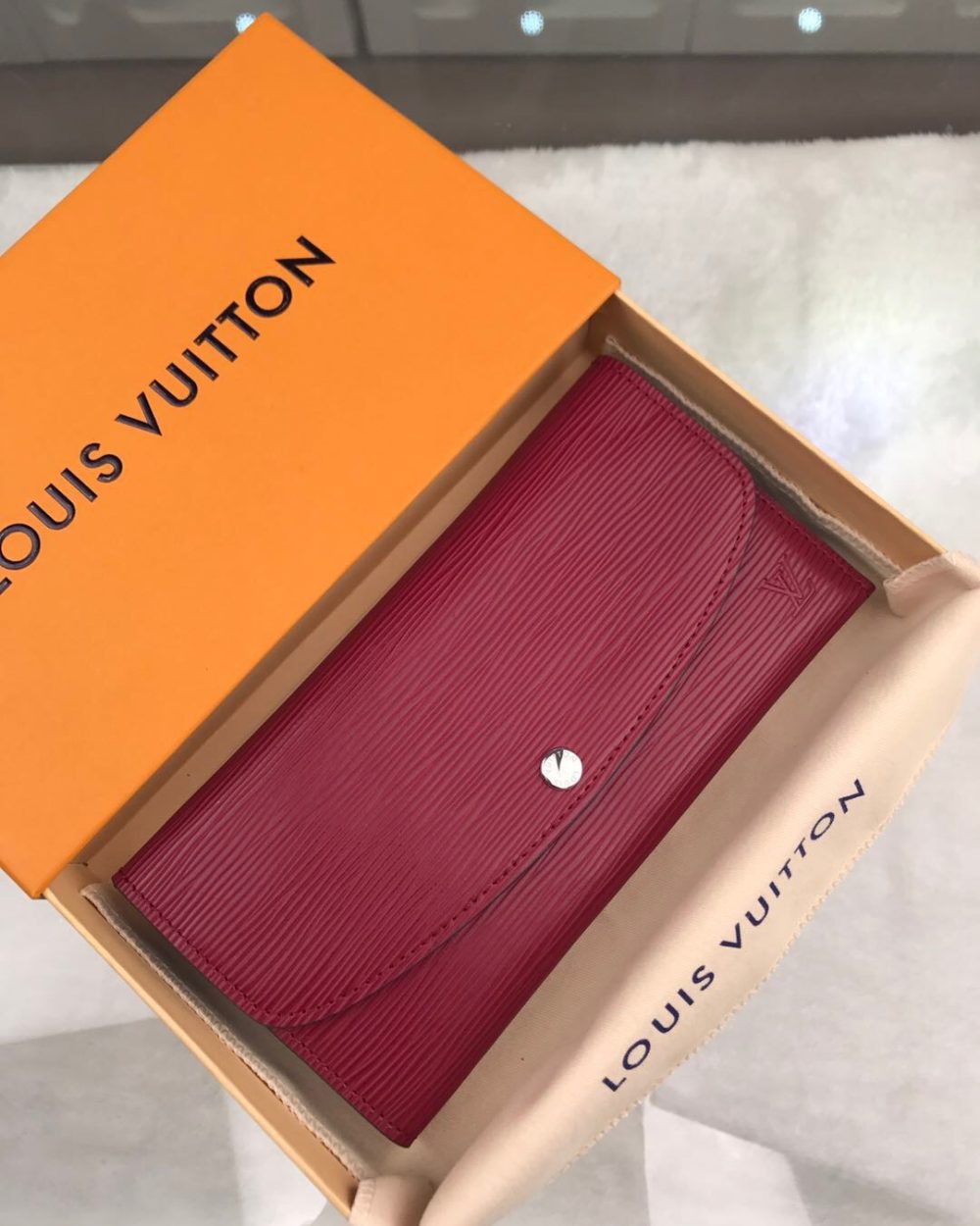 1:1 Replica Louis Vuitton Emilie Wallet Epi Fuchsia For Women, Women's Wallets 7.5in/19cm LV 