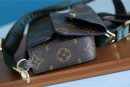 1:1 Replica Louis Vuitton Felicie Strap & Go Monogram Canvas Khaki Green For Women, Women's Wallets 6.7in/17cm LV M80091