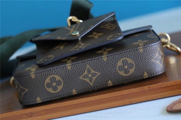 Louis Vuitton Felicie Strap & Go Monogram Canvas Khaki Green For Women, Women's Wallets 6.7in/17cm LV M80091