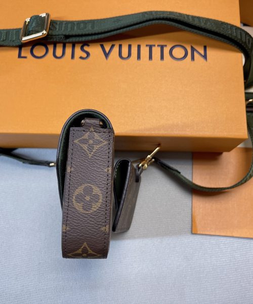 1:1 Replica Louis Vuitton Felicie Strap & Go Monogram Canvas Khaki Green For Women, Women's Wallets 6.7in/17cm LV M80091