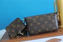 1:1 Replica Louis Vuitton Felicie Strap & Go Monogram Canvas Khaki Green For Women, Women's Wallets 6.7in/17cm LV M80091