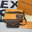 1:1 Replica Louis Vuitton Felicie Strap & Go Monogram Canvas Khaki Green For Women, Women's Wallets 6.7in/17cm LV M80091