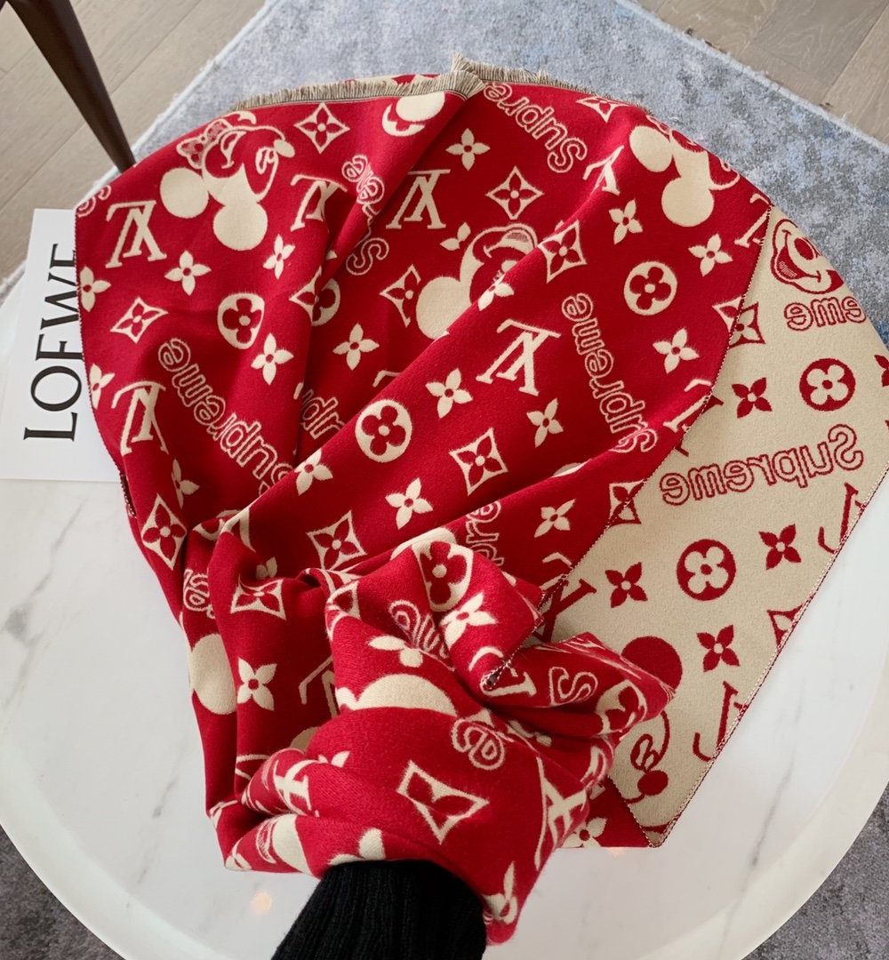 Louis Vuitton Game On Scarf Red 71in/180cm