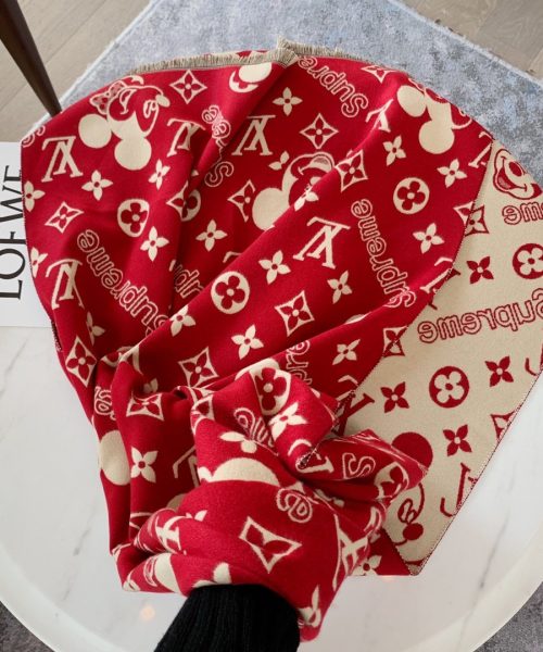 Louis Vuitton Game On Scarf Red 71in/180cm
