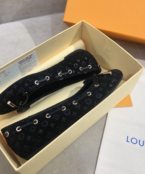 Louis Vuitton Gloria Flat Loafer Patent Monogram Material Black For Women LV