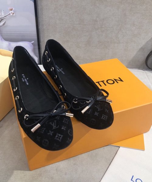Louis Vuitton Gloria Flat Loafer Patent Monogram Material Black For Women LV