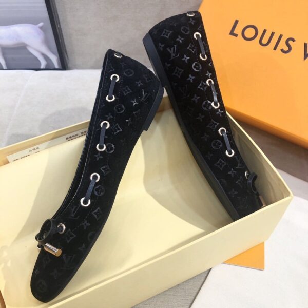 Louis Vuitton Gloria Flat Loafer Patent Monogram Material Black For Women LV