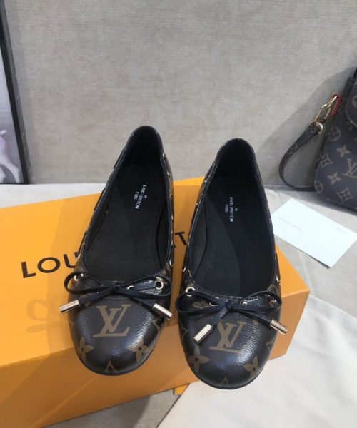 Louis Vuitton Gloria Flat Loafer Patent Monogram Material Brown For Women LV