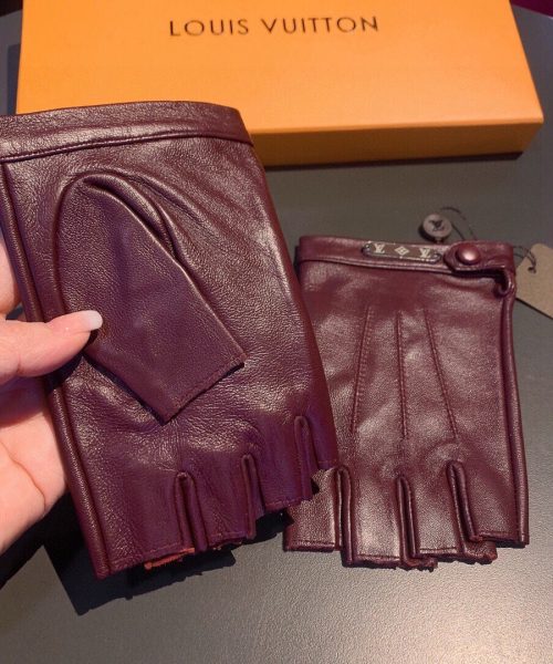 Louis Vuitton Gloves In Burgundy