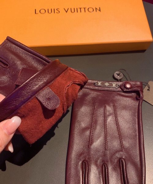 Louis Vuitton Gloves In Burgundy