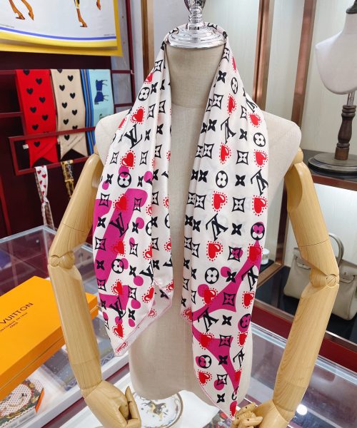 Louis Vuitton I LV U Pink Square Scarf 90cm/35in M77354 