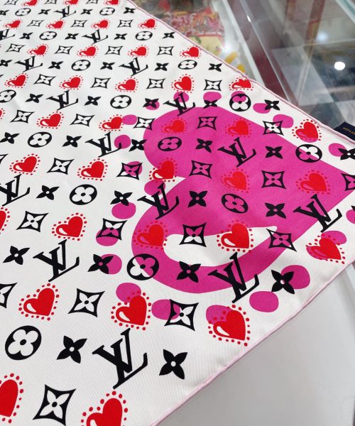 Louis Vuitton I LV U Pink Square Scarf 90cm/35in M77354 