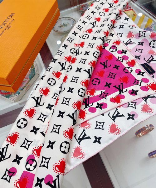 Louis Vuitton I LV U Pink Square Scarf 90cm/35in M77354 