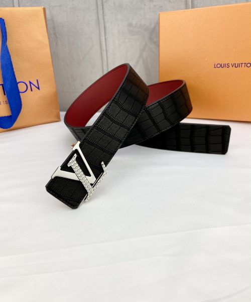 1:1 Replica Louis Vuitton Iconic Reversible LV Belt Black LV Women Belt