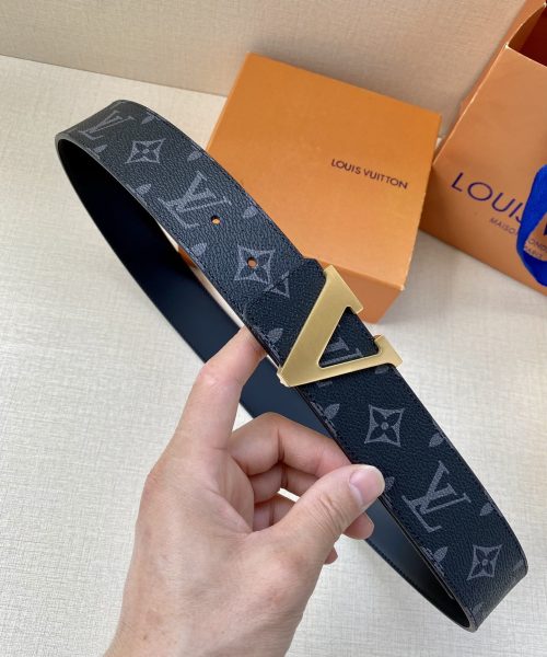 1:1 Replica Louis Vuitton Iconic Reversible LV Belt Black LV Women Belt
