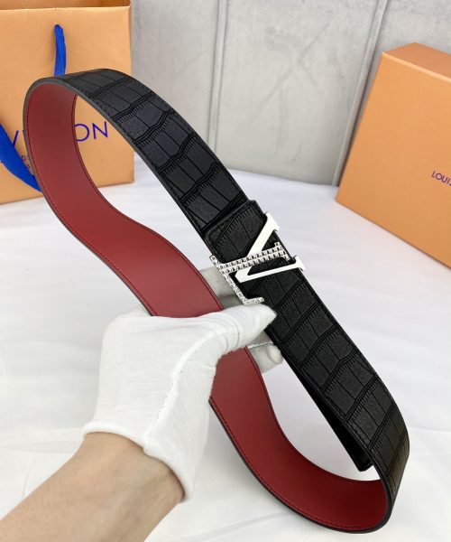 1:1 Replica Louis Vuitton Iconic Reversible LV Belt Black LV Women Belt