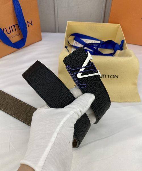 1:1 Replica Louis Vuitton Iconic Reversible LV Belt Black LV Women Belt