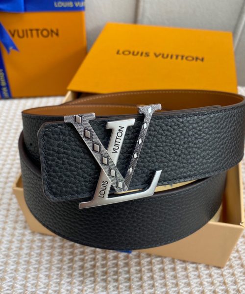 1:1 Replica Louis Vuitton Iconic Reversible LV Belt Black LV Women Belt