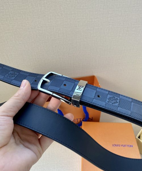 1:1 Replica Louis Vuitton Iconic Reversible LV Belt Black LV Women Belt