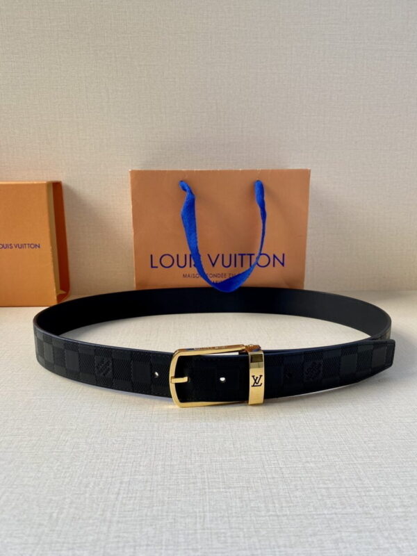1:1 Replica Louis Vuitton Iconic Reversible LV Belt Black LV Women Belt