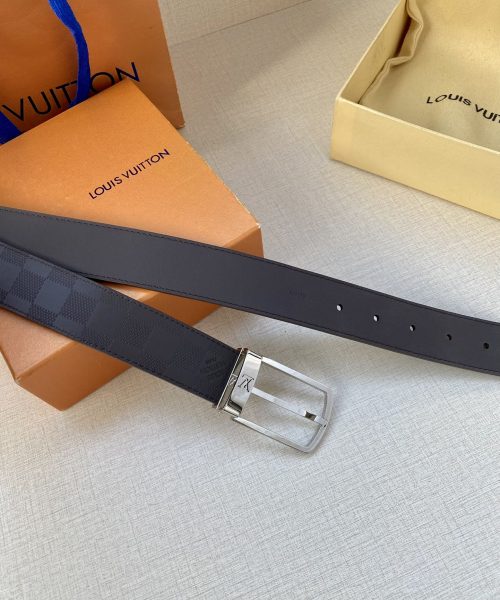 1:1 Replica Louis Vuitton Iconic Reversible LV Belt Black LV Women Belt