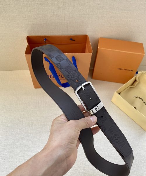 1:1 Replica Louis Vuitton Iconic Reversible LV Belt Black LV Women Belt