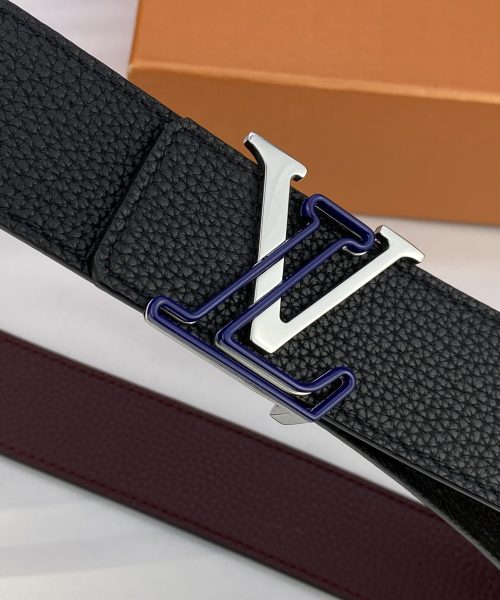 1:1 Replica Louis Vuitton Iconic Reversible LV Belt Black LV Women Belt