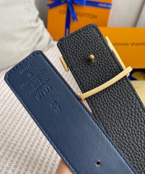 1:1 Replica Louis Vuitton Iconic Reversible LV Belt Black LV Women Belt