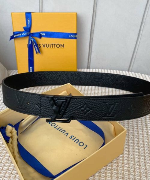 1:1 Replica Louis Vuitton Iconic Reversible LV Belt Black LV Women Belt