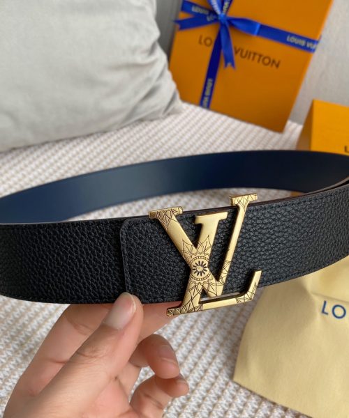 1:1 Replica Louis Vuitton Iconic Reversible LV Belt Black LV Women Belt