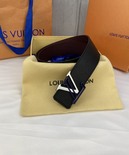 1:1 Replica Louis Vuitton Iconic Reversible LV Belt Black LV Women Belt
