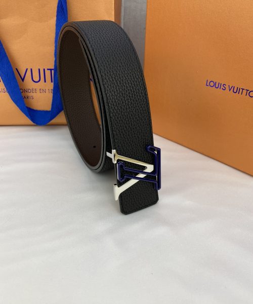 1:1 Replica Louis Vuitton Iconic Reversible LV Belt Black LV Women Belt