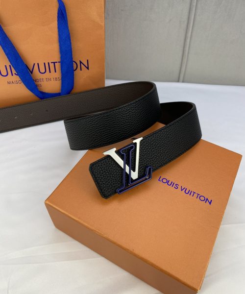 1:1 Replica Louis Vuitton Iconic Reversible LV Belt Black LV Women Belt