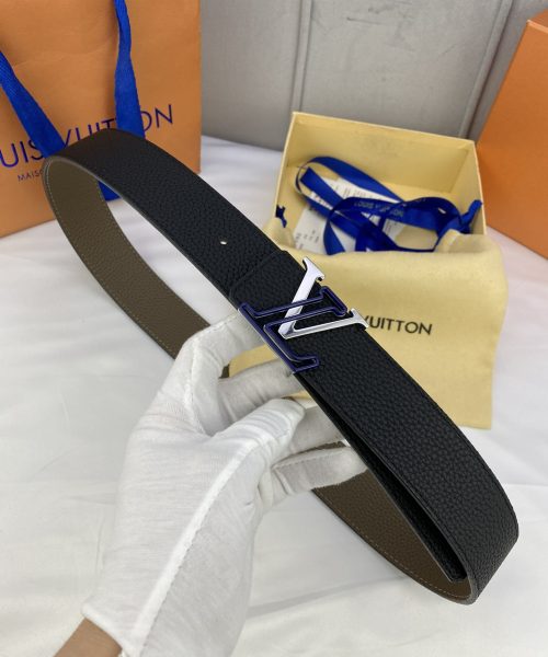1:1 Replica Louis Vuitton Iconic Reversible LV Belt Black LV Women Belt