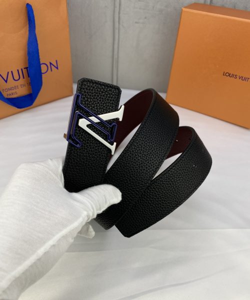 1:1 Replica Louis Vuitton Iconic Reversible LV Belt Black LV Women Belt