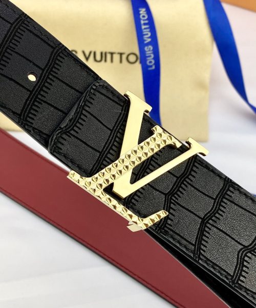 1:1 Replica Louis Vuitton Iconic Reversible LV Belt Black LV Women Belt