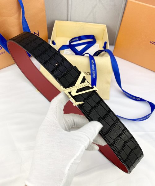 1:1 Replica Louis Vuitton Iconic Reversible LV Belt Black LV Women Belt