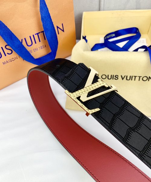 1:1 Replica Louis Vuitton Iconic Reversible LV Belt Black LV Women Belt