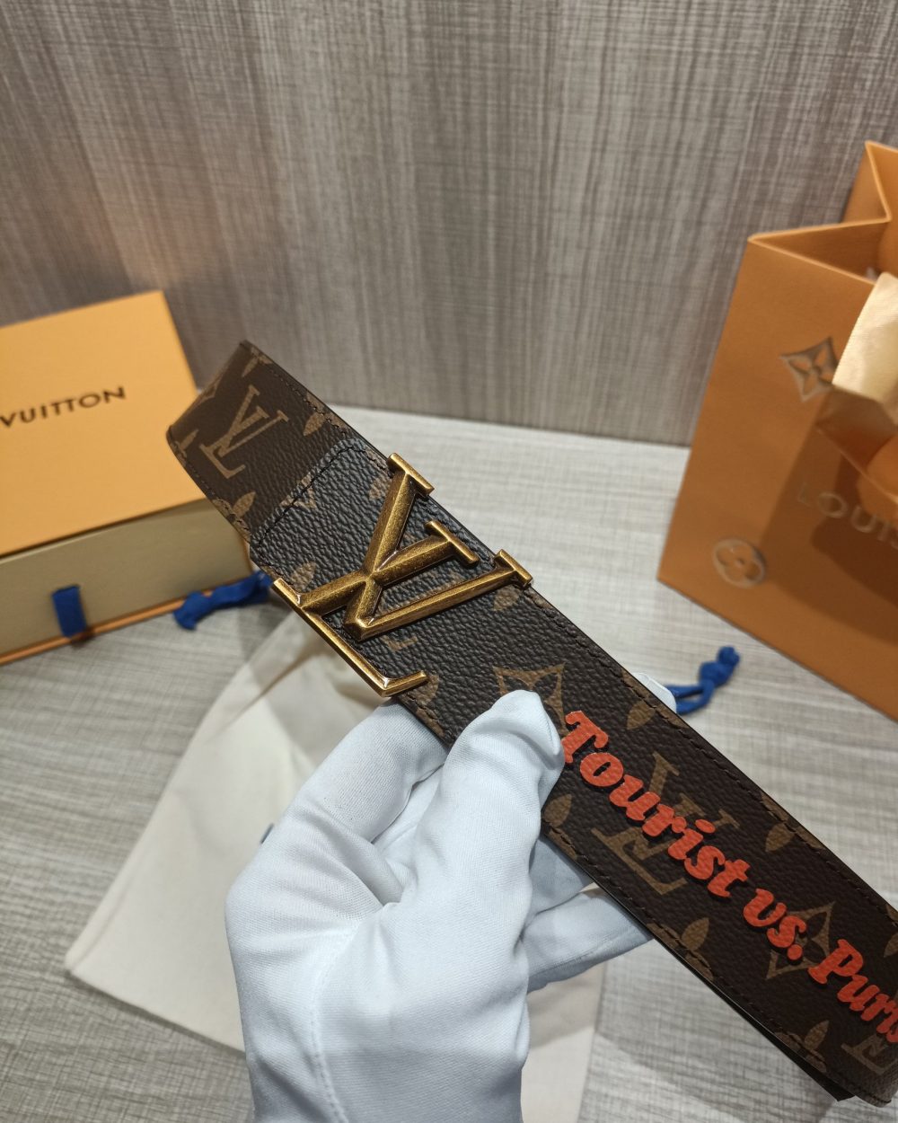 1:1 Replica Louis Vuitton Iconic Reversible LV Belt Brown LV Women Belt