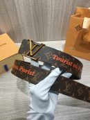 1:1 Replica Louis Vuitton Iconic Reversible LV Belt Brown LV Women Belt