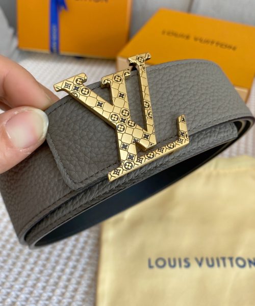 1:1 Replica Louis Vuitton Iconic Reversible LV Belt Grey LV Women Belt
