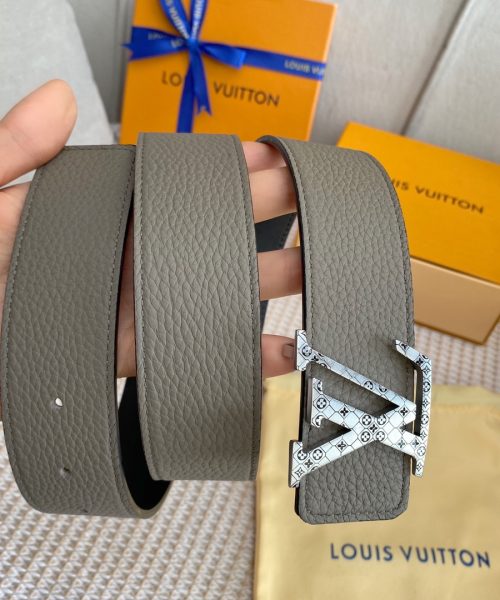 1:1 Replica Louis Vuitton Iconic Reversible LV Belt Grey LV Women Belt