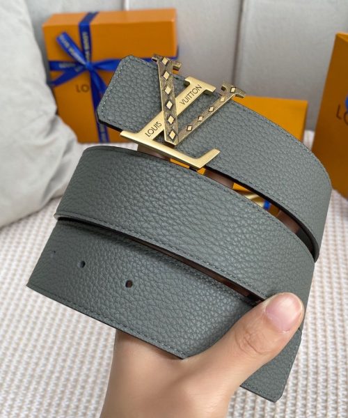 1:1 Replica Louis Vuitton Iconic Reversible LV Belt Grey LV Women Belt